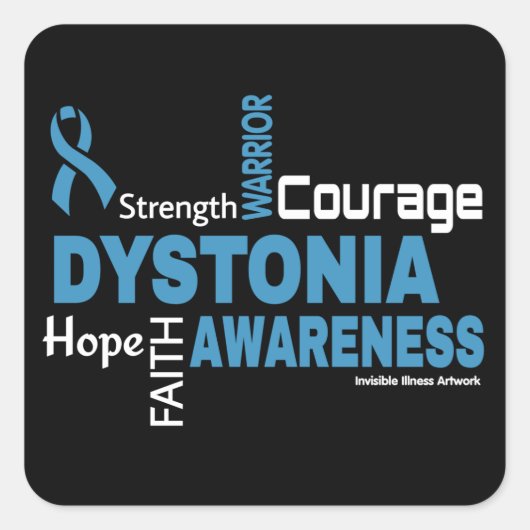 Woorden...Dystonie Vierkante Sticker (Voorkant)