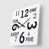 Woorden en de Klok van de Muur van Nummers (Hoek)