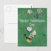 Woorden en harten Abstracte Collage, Valentijnsdag Briefkaart (Voorkant / Achterkant)