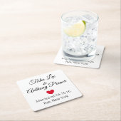 Woorden en ontvangst van hartenweddenschappen kartonnen onderzetters (Insitu)