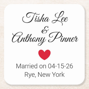 Woorden en ontvangst van hartenweddenschappen kartonnen onderzetters