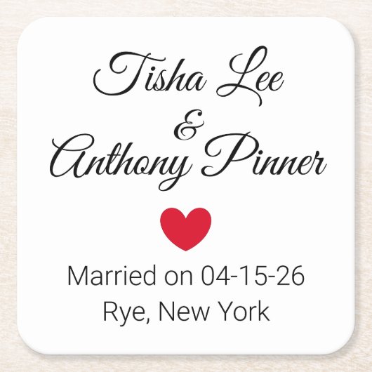 Woorden en ontvangst van hartenweddenschappen kartonnen onderzetters (Voorkant)