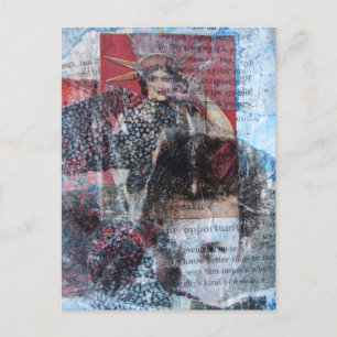 Woorden en vrouwen Abstracte Collage Briefkaart
