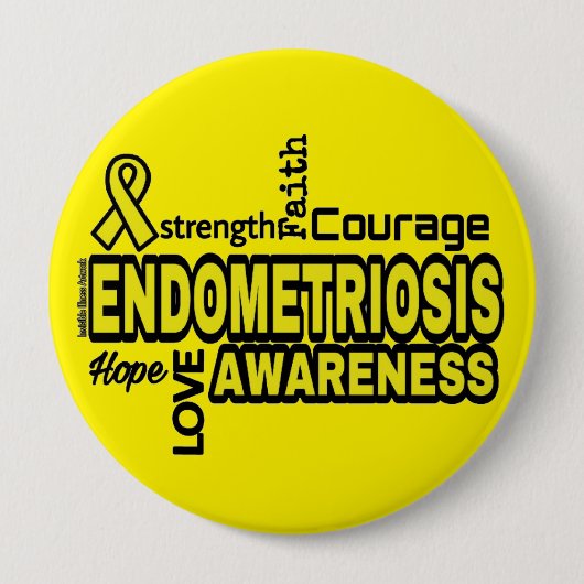 Woorden ...Endometriose Ronde Button 4,0 Cm (Voorkant)
