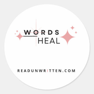 Woorden genezen ronde sticker