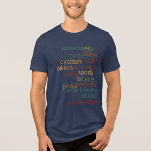Woorden gerelateerd aan fiets / Typografie Tri-Blend Shirt