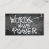 Woorden hebben power krijtbord schrijvers, ZSSG Visitekaartje (Voorkant)