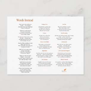 Woorden in plaats daarvan gedicht briefkaart