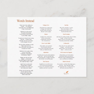 Woorden in plaats daarvan gedicht briefkaart