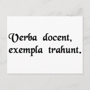 Woorden instrueren, voorbeelden leiden. briefkaart