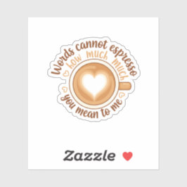 Woorden Kunnen Niet Espresso Liefde Valentijn Grap Sticker