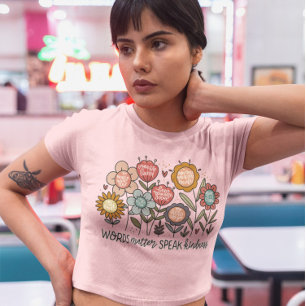Woorden Materie Vriendelijkheid Quote met Boho Flo T-shirt