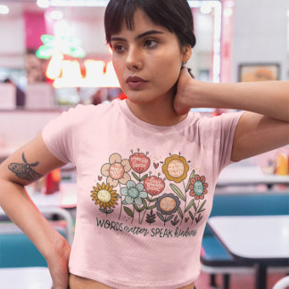 Woorden Materie Vriendelijkheid Quote met Boho Flo T-shirt