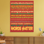 Woorden Matter Wrapped Canvas (Insitu (Woonkamer))