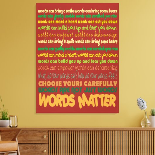 Woorden Matter Wrapped Canvas (Insitu (Woonkamer))