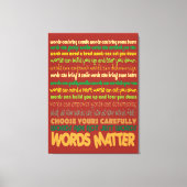 Woorden Matter Wrapped Canvas (Voorkant)
