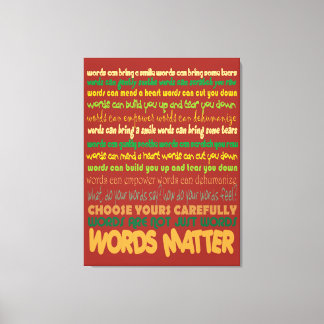 Woorden Matter Wrapped Canvas Afdruk