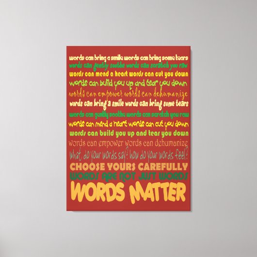 Woorden Matter Wrapped Canvas Afdruk (Voorkant)
