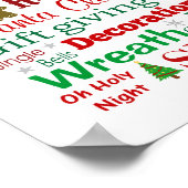 Woorden met kerstafdrukken poster (Hoek)