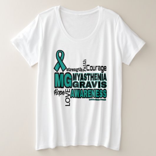 Woorden... Myasthenia Gravis Grote Maat T-shirt (Design voorkant)