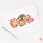 Woorden om door te leven: Creëer Meer, Minder cons Rechthoekige Sticker (Envelop)