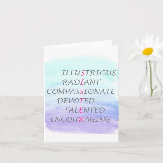 Woorden om een zus te beschrijven kaart (Kleine Plant)