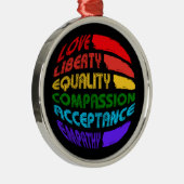 Woorden om rond te leven metalen ornament (Rechts)