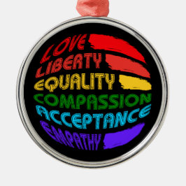 Woorden om rond te leven metalen ornament