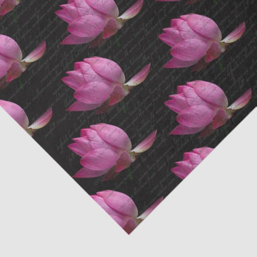 Woorden op Roze Lelies Tissuepapier (Detail)