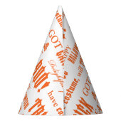 Woorden Oranje Witte Halloween Partij Feesthoedjes (Achterkant)