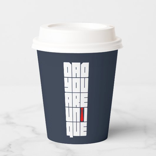 Woorden Pap Je bent uniek Papieren Bekers (Voorkant)