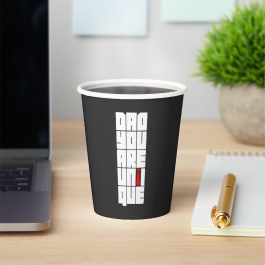 Woorden Pap Je bent uniek Papieren Bekers (Insitu)