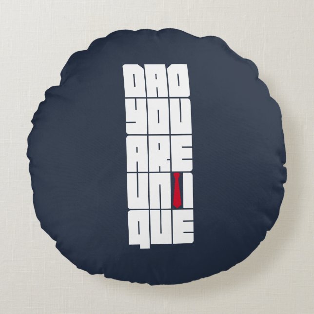 Woorden Pap Je bent uniek Rond Kussen (Voorkant)