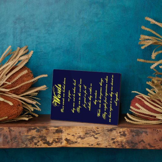 Woorden ...Plaque Fotoplaat (Zijkant)