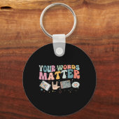 Woorden Probleem Spraaktherapie Taalpatholoog Sleutelhanger (Voorkant)