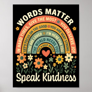 Woorden Spreken Vriendelijkheid Positieve Boodscha Poster
