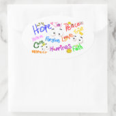 Woorden uit het hart_ ovale sticker (Tas)