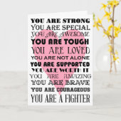 Woorden van aanmoediging worden goed of kankerkaar kaart (Gele Bloem)