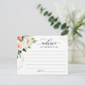 Woorden van Advies Kaart Modern Blush Roze Bloemen (Staand voorkant)