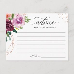 Woorden van Advies Kaart Modern Paarse Blush Bloem