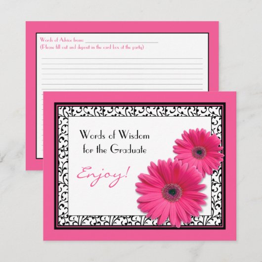 Woorden van advies voor de Afstuderen Kaarten (Voorkant / Achterkant)