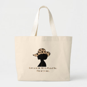 Woorden van Affirmatie Canvas tas cheetah print