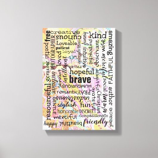 Woorden van bevestiging Collage Canvas Afdruk (Voorkant)