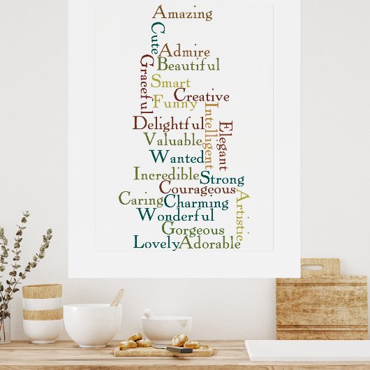 Woorden van bevestiging poster (Keuken)