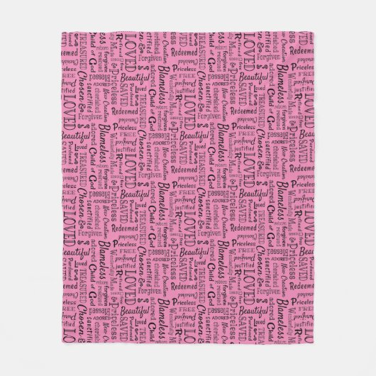 Woorden van bevestiging Woordkunst Fleece Deken (Voorkant)