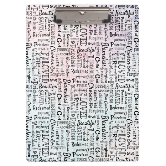 Woorden van bevestiging Woordkunst Klembord (Voorkant)