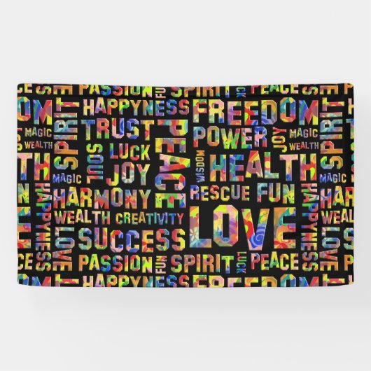 woorden van de geest / positieve denking 1 spandoek (Horizontaal)