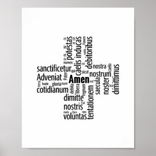 Woorden van de Pater Noster in het Latijn Poster