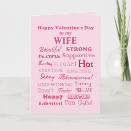 Woorden van de Valentijnsdag van de vrouw de Feestdagen Kaart
