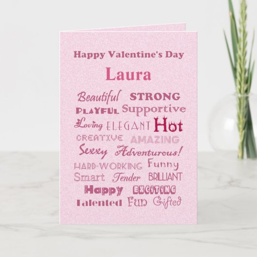 Woorden van de Valentijnsdag van Laura de Happy Feestdagen Kaart (Voorkant)